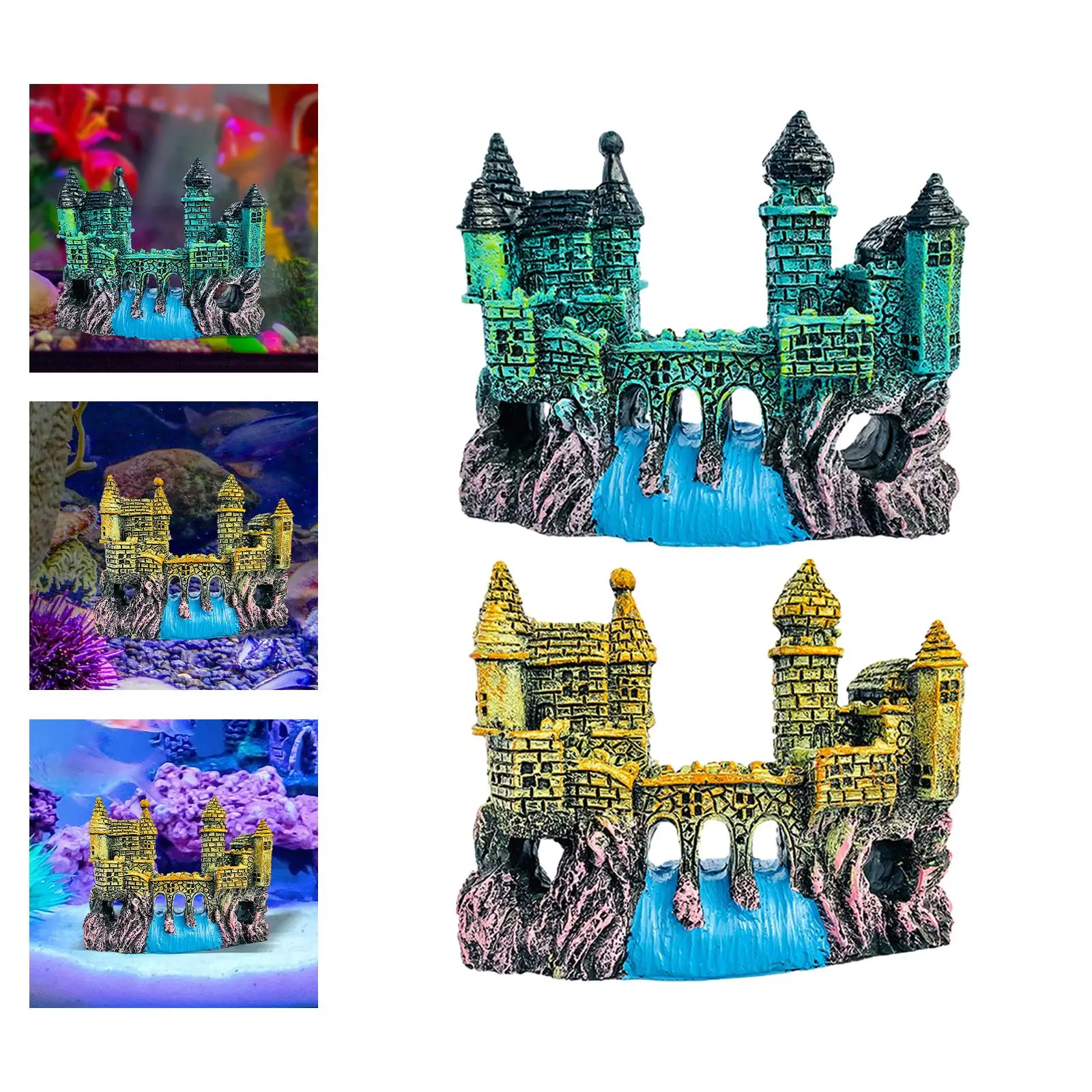 Aquarium Resin Castle Decoration Resin Aquarium Accessories Fish Tank Decoration Accessories for Aquarium Betta Fish Freshwater