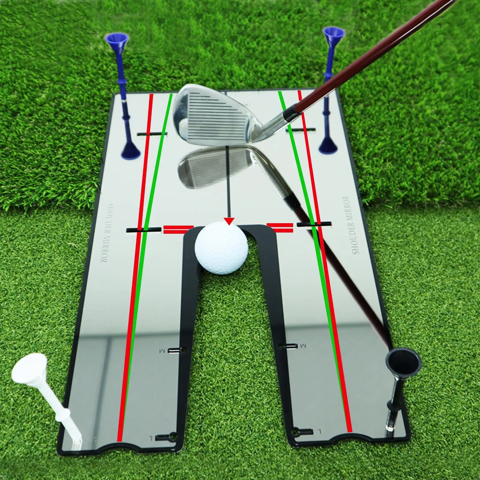Golf Putting Mirror Alignment Large Practice Training Trainer Portable for Backyard Indoor Outdoor Office Home Putting Practice