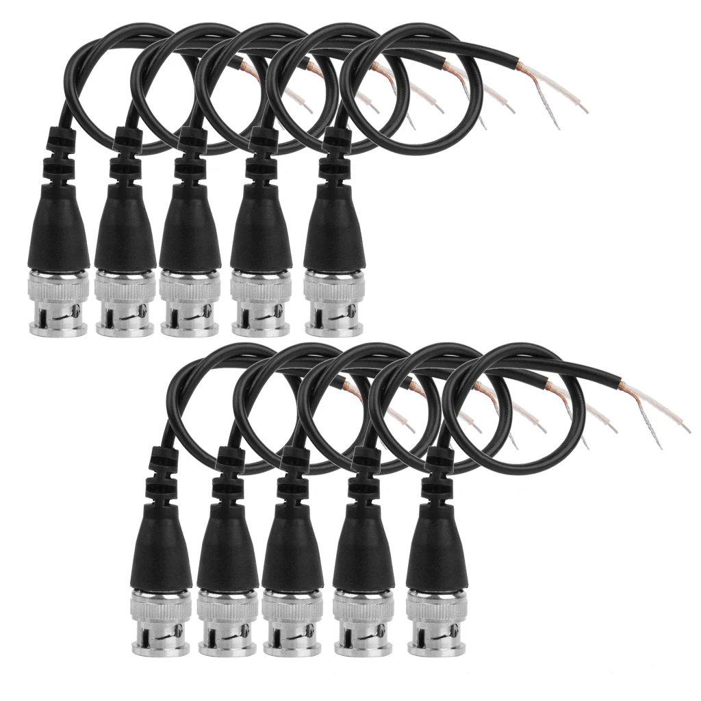 10pcs 20cm DC Power BNC Plug Wire Extention Cable for Camera