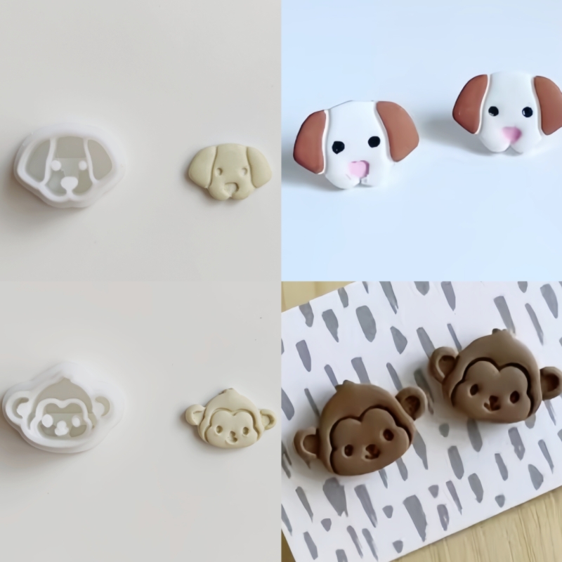 Tier Serie Mini niedlichen Hund/Affe/Kaninchen/Eule/Frosch geformte Ton formen für DIY handgemachte Schmuck Ohrringe Dekoration Ton schneider – Detail 6