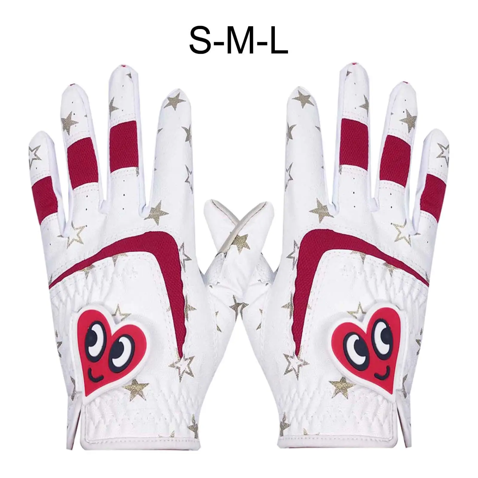 1Pair Cute Kids Golf Gloves Leather All Sizes Non-Slip Left Hand and Right Hand Child for Thanksgiving Gift Autumn Boys Junior