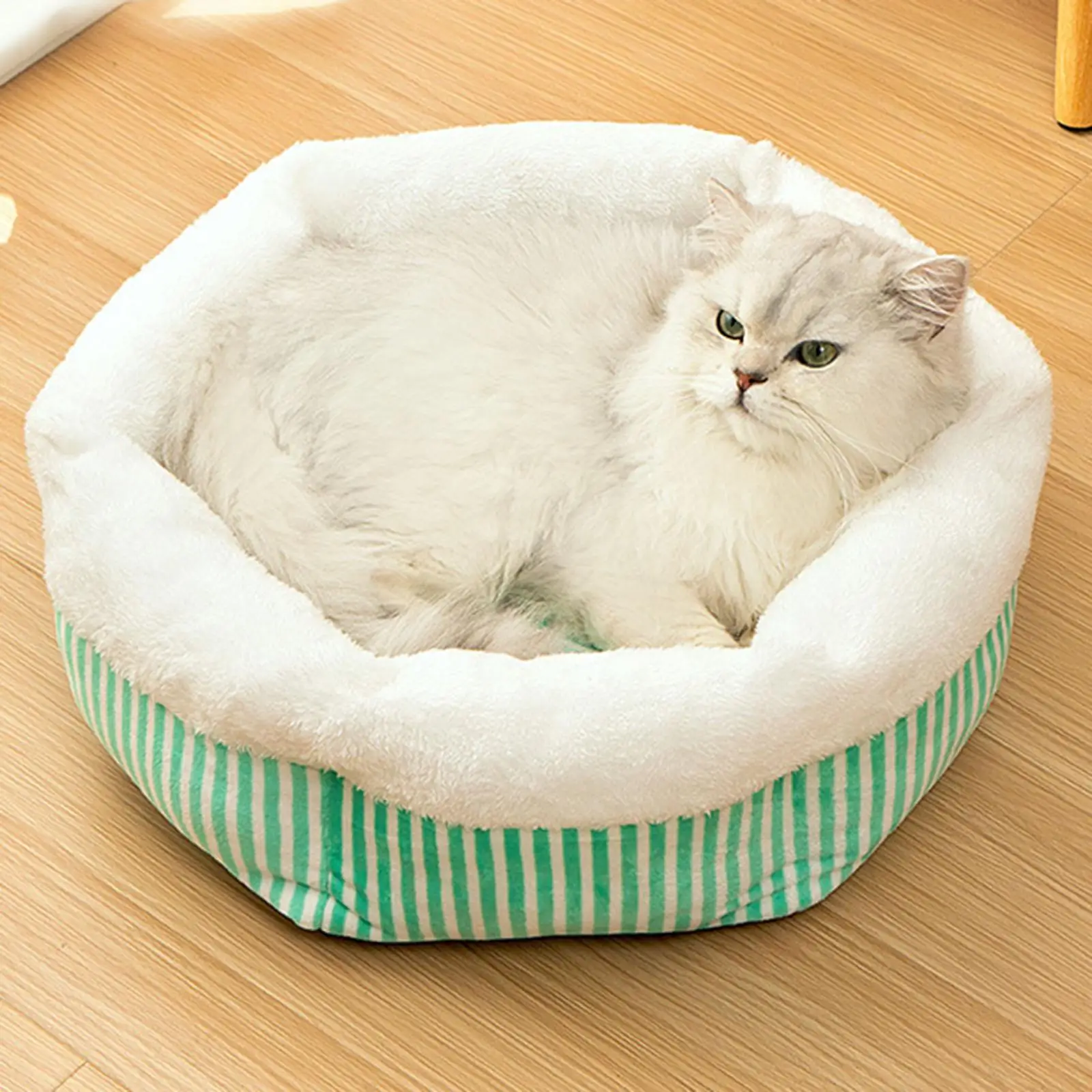 Comfy Cat Dog Cushion Bed Soft Warming Comfortable Anti Slip Bottom Mat for Cats Kittens