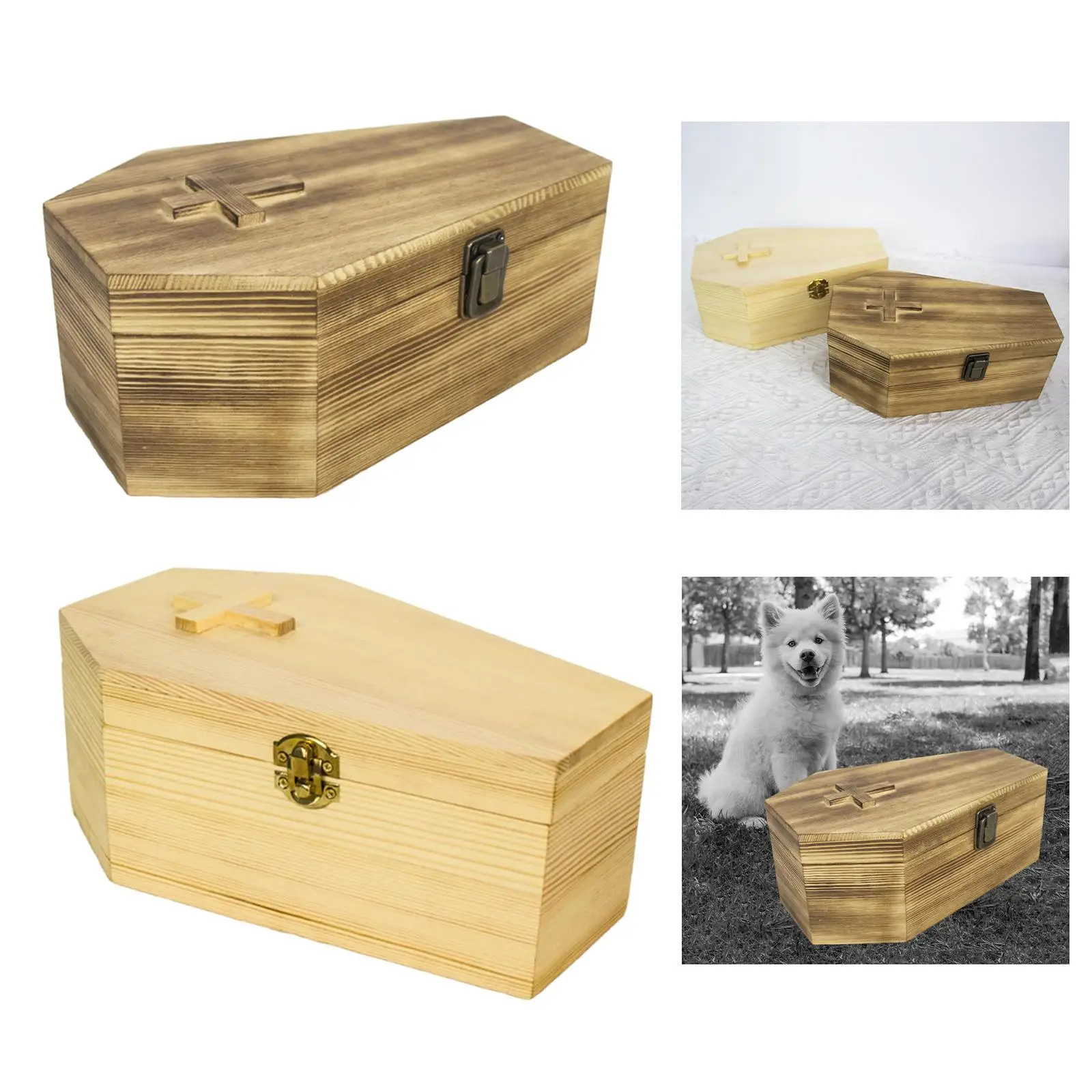 Wood Pet Cremation Urn Ash Urns for Dogs Memorial Keepsake Box Remembrance