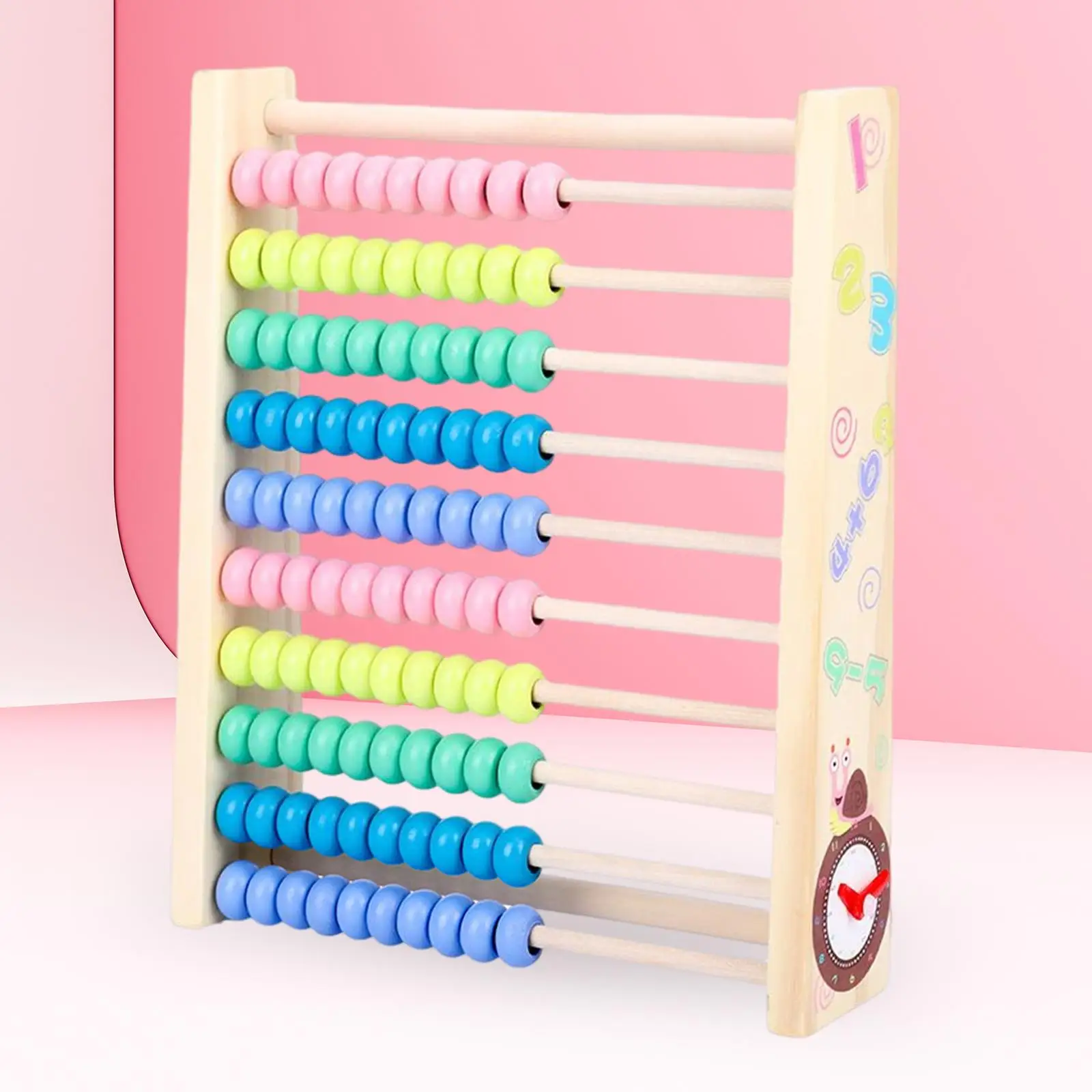 Wooden Abacus Educational Toy Multicolor Multifunctional Classic Puzzle Toy Sensory Counting Toy for Gift Bedroom Home Boys
