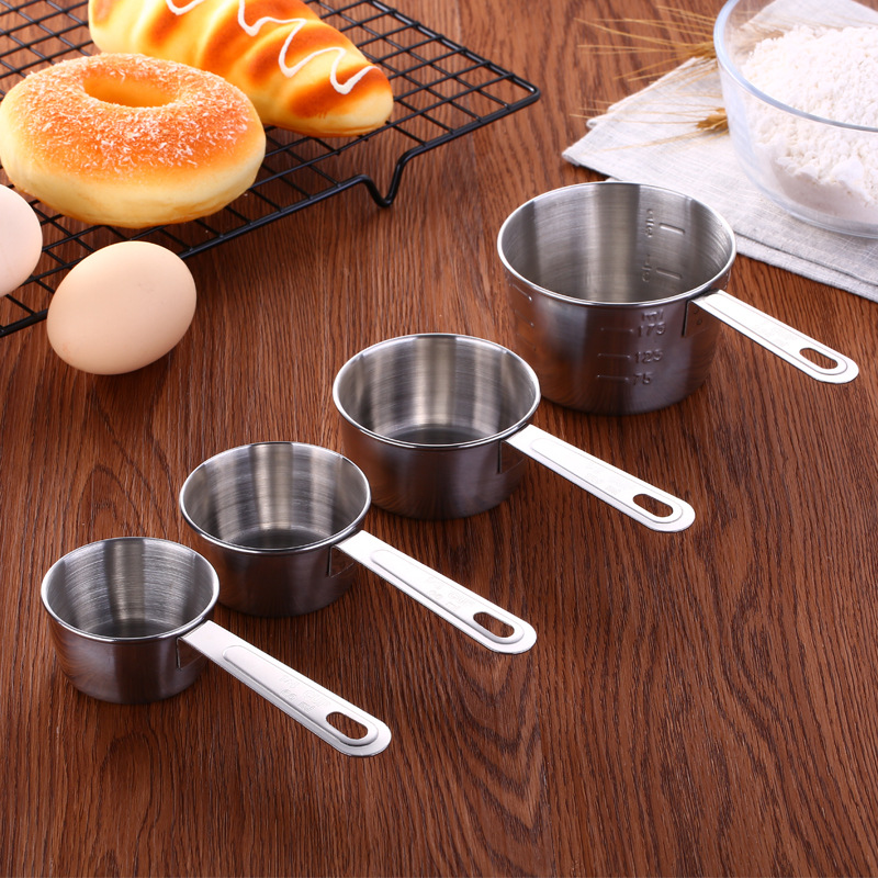 Title 6, 4 Pcs Stainless Steel Measuring Cups Kitchen Ba...