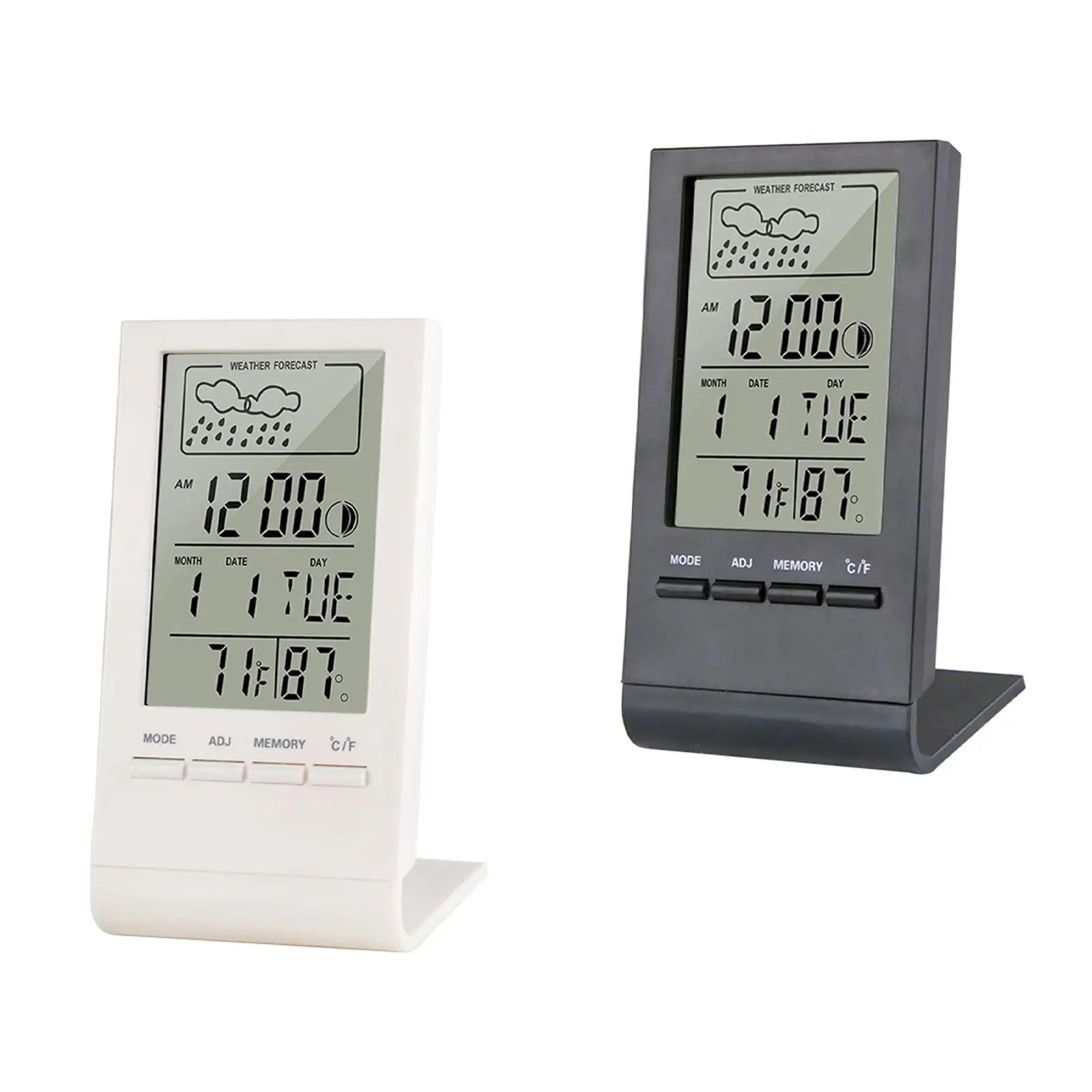 Modern Digital Alarm Clock Temperature Humidity Battery Operated Baby Room