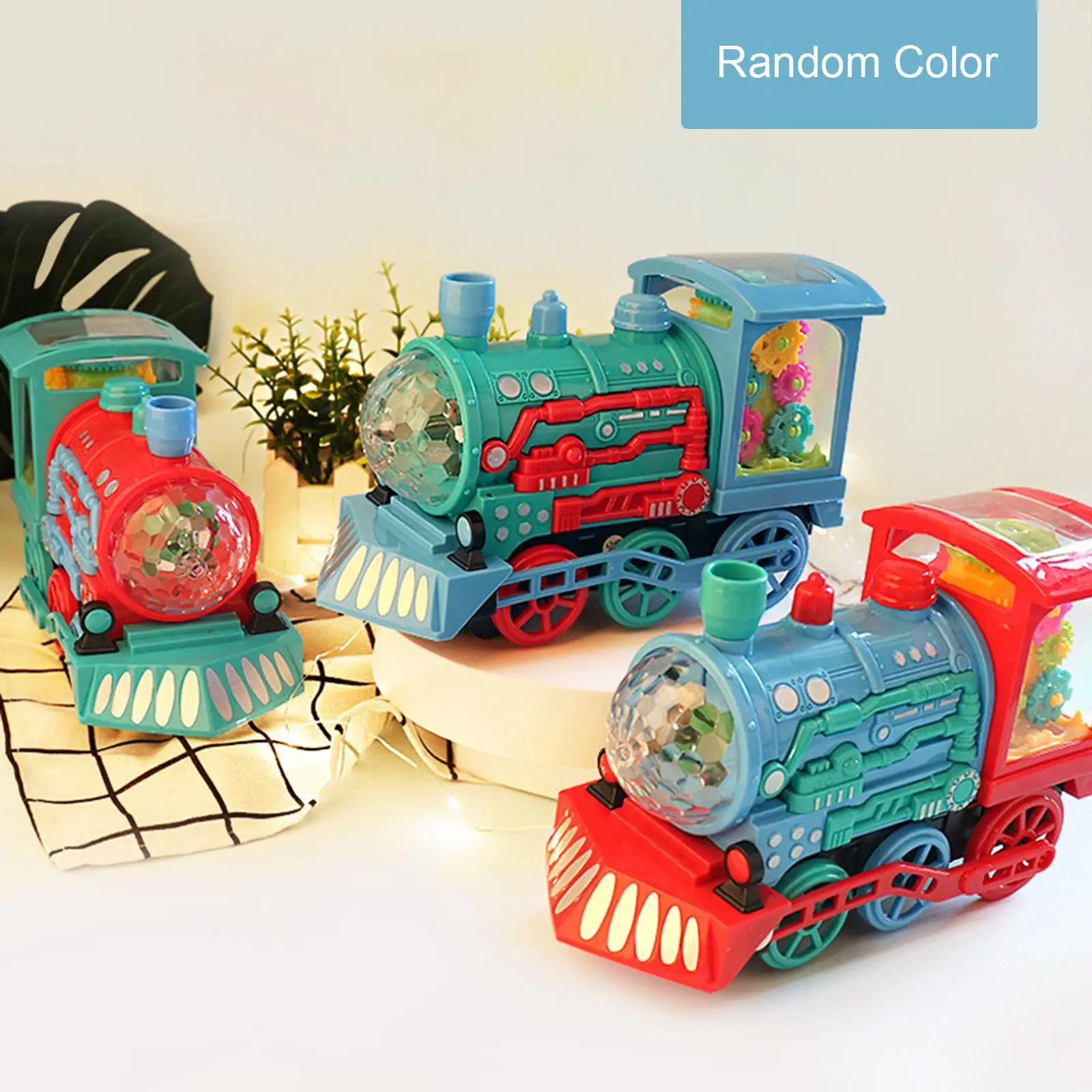 Electric Train Safe Children Electric Educational Train Toy Transparent Color Cognition 