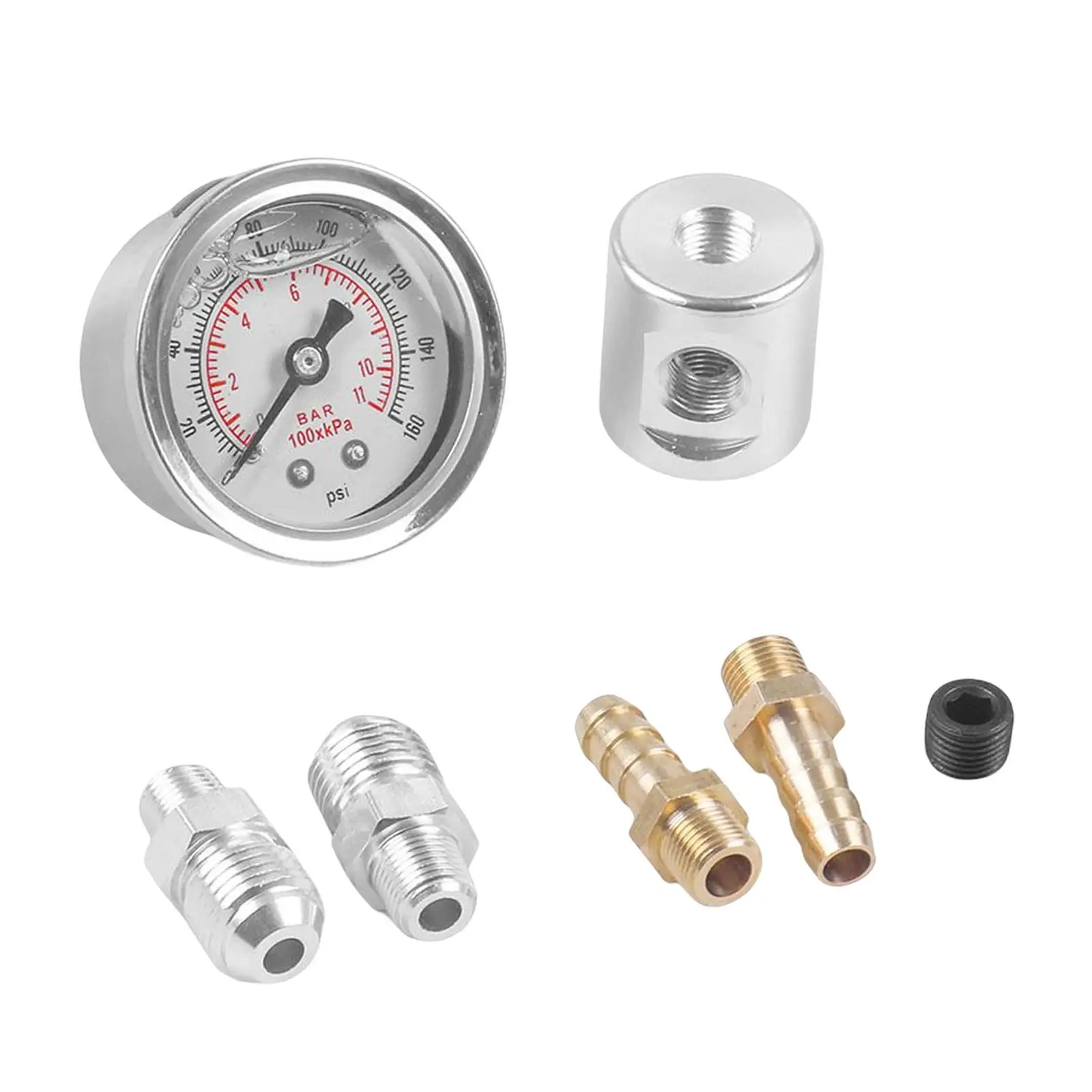 Universal Fuel Pressure Gauge 1/8 NPT Easy to Install Replaces Engine Parts 0-160 PSI Spare Parts Sensor Fits for Honda `88-`00