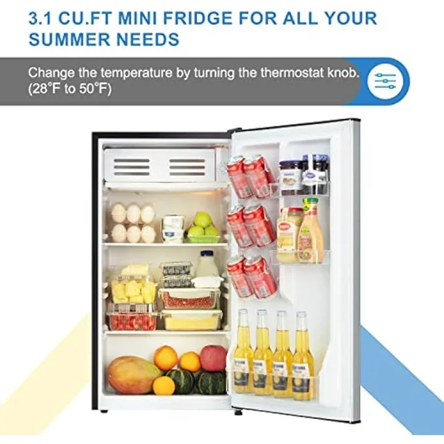 Frestec 3.1 CU' Mini Refrigerator, Compact Refrigerator, Small Refrigerator  with Freezer, Deep Freezer, Mini Refrigerator - AliExpress