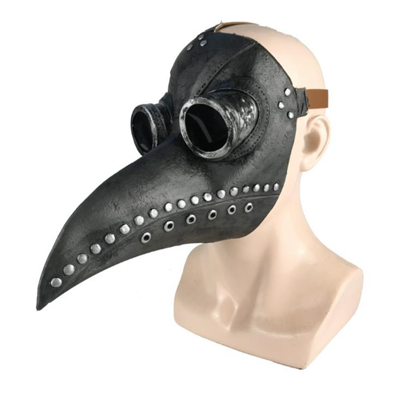 5 Stück schwarze Gummi-Pestdoktor-Maske, lange Nase, Vogel, Bock, Steampunk, Gas, Latex, Gesichtsmaske, Halloween, Cosplay, Requisite für Kinder und Erwachsene – Detail 6