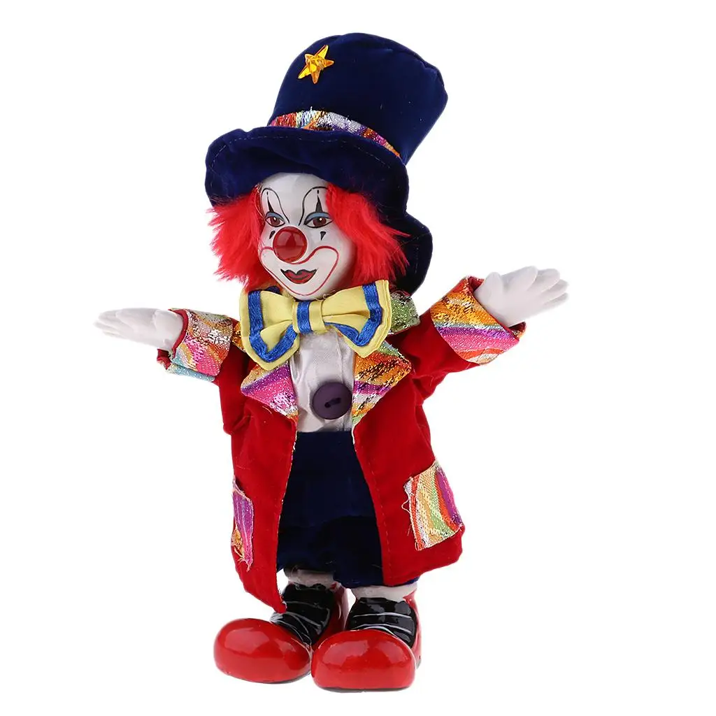 18cm Ceramic Clown Porcelain Doll  Ornaments Home Decoration