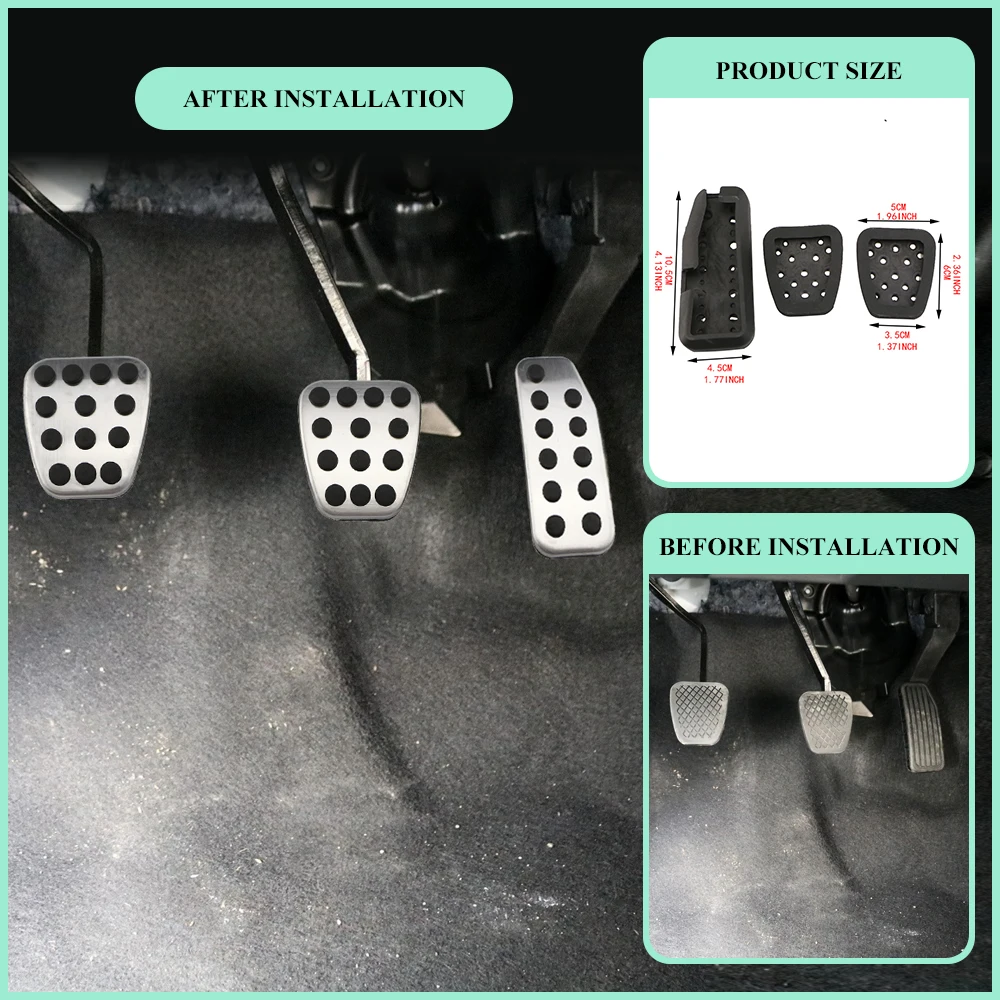 AT MT Autopedale für Honda Fit Jazz XRV HR-V Vezel City 2009 2010 2011 2012 2013 2014, Gaspedal ohne Bohren, Bremspedalabdeckung – Detail 1
