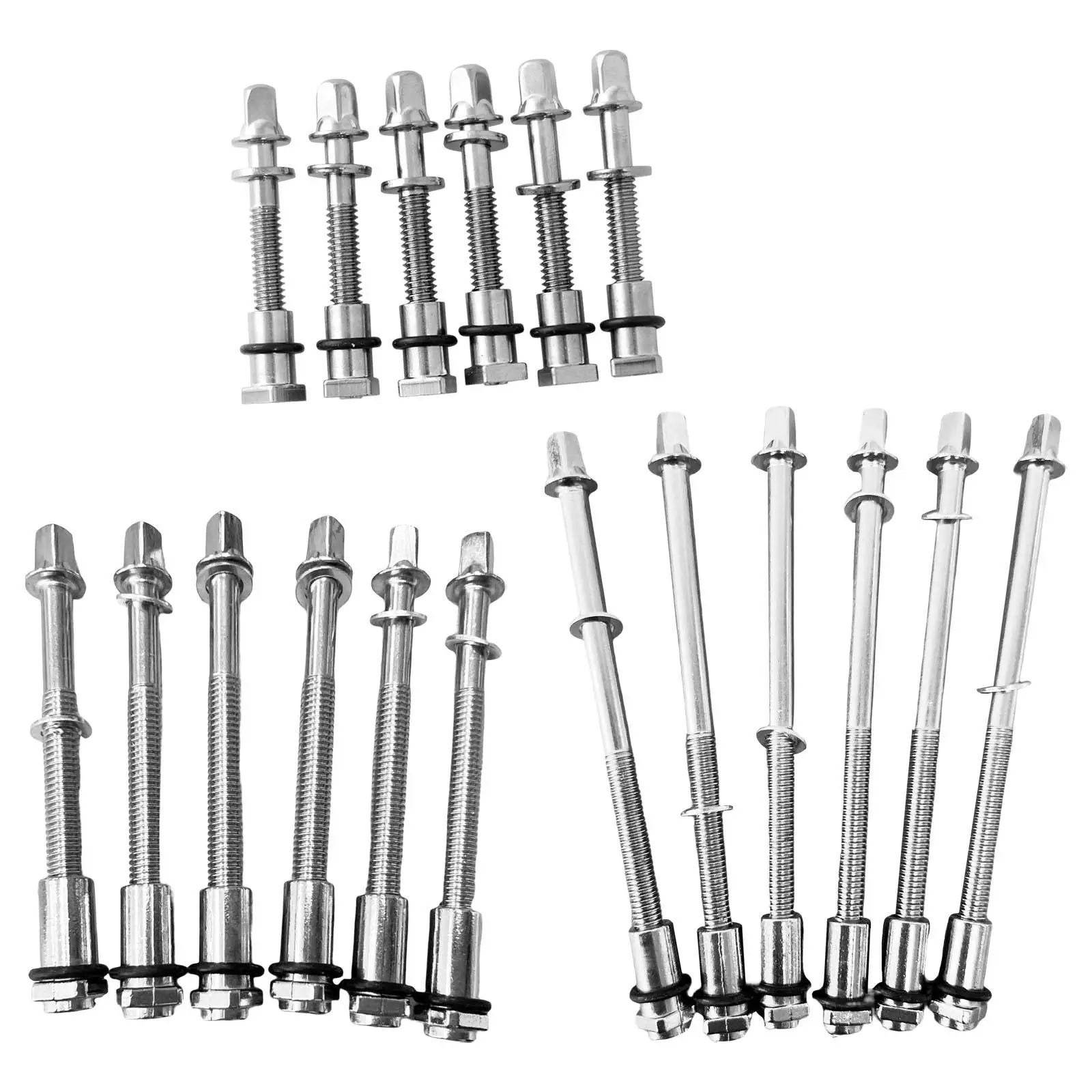 6 Pieces Drum Tension Rods with Washer for Snare Drums Bass Drum Replacement
