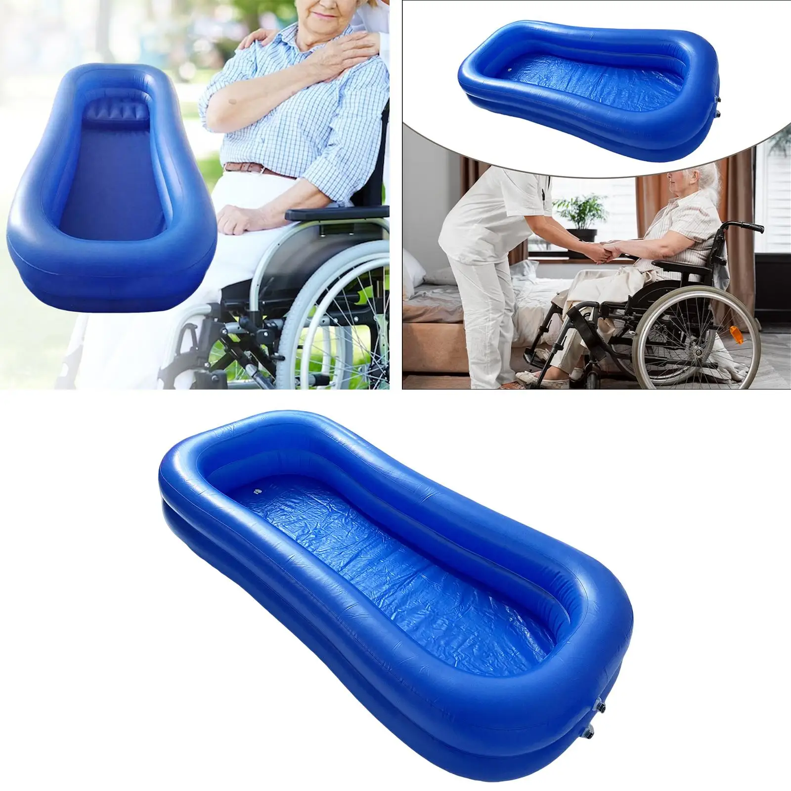 Inflatable Bathtub Portable Foldable Bath in Bed Body Washing Basin System for Disabled Elderly Bedridden Handicapped Adults