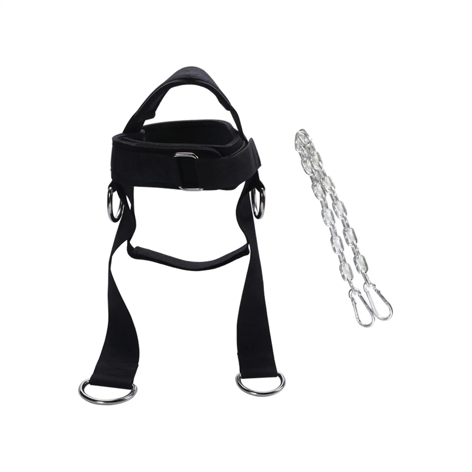 Head Harness Support with Iron Chain and Metal Loop Head Neck Training for