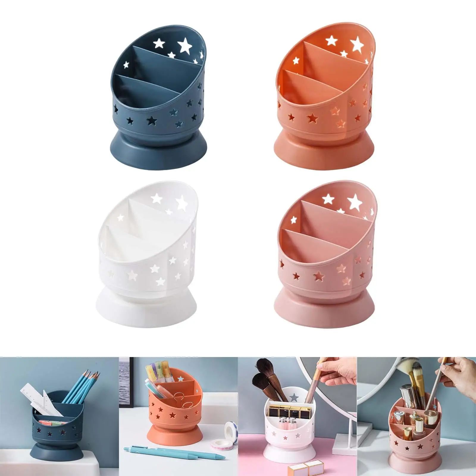 Pen Holder Makeup Brush Bucket Large Capacity Multipurpose Cosmetics Storage Box Stand Living Room Study Bedroom Office Home