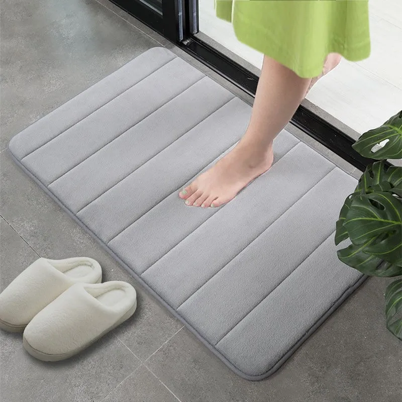 Grey memory foam bath mat