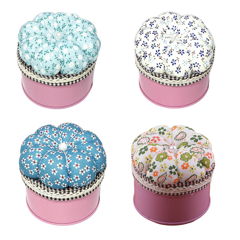 Description Picture 2 of item1x pincushion and Sewing supplies storage box Floral DIY sewing tools Home cross-stitch sewing accessories