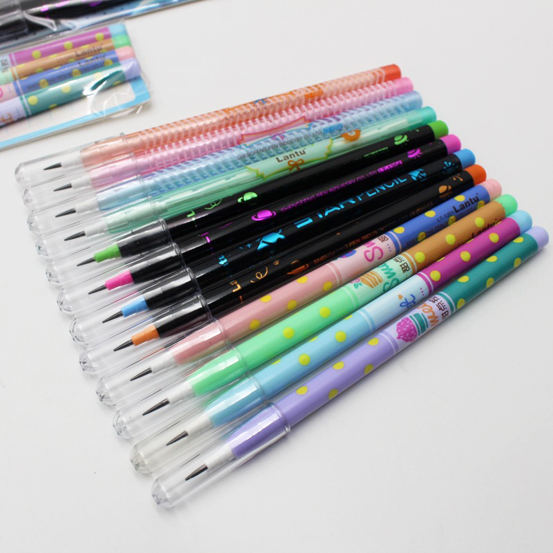 Kawaii Mechanical Pencils Set - Cute Cartoon Automatic Non-Sharpening Pens for School  Office