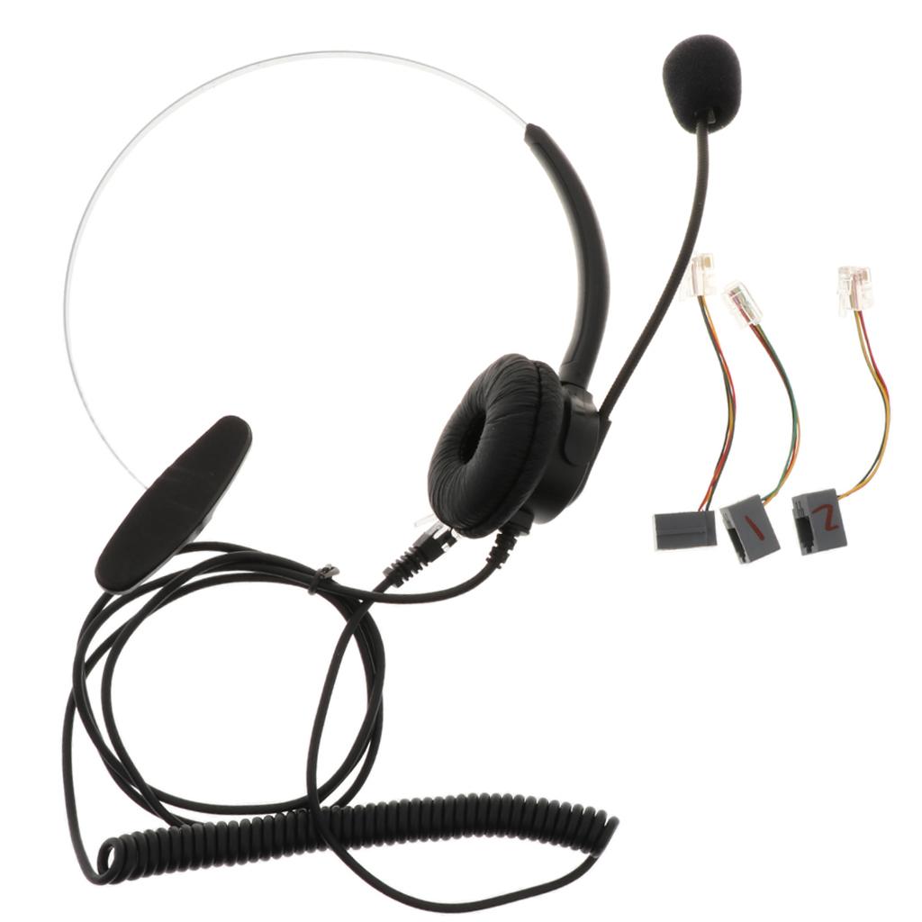 Hands-free Call Center Office Noise Cancelling RJ9 Plug Headset Headphone High clear and sharp voice communication