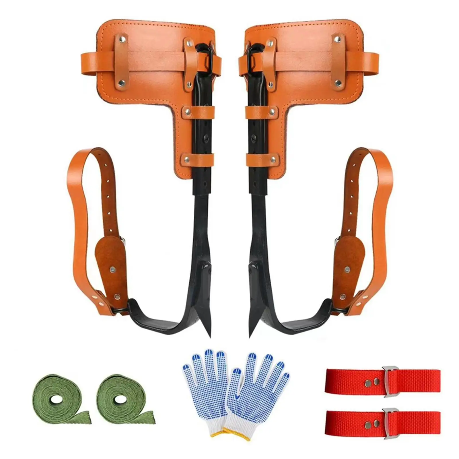 Tree Climbing Spike with Gloves Straps Tree Climbing Equipment Tree Spikes Tree Gripper for Climbing Trees Cutting Tree Camping