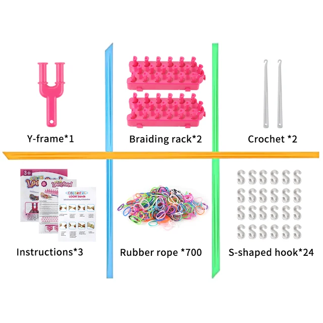 Loopa Rubber Bands Kit , 10,000+ Colorful Bands Refill Set for