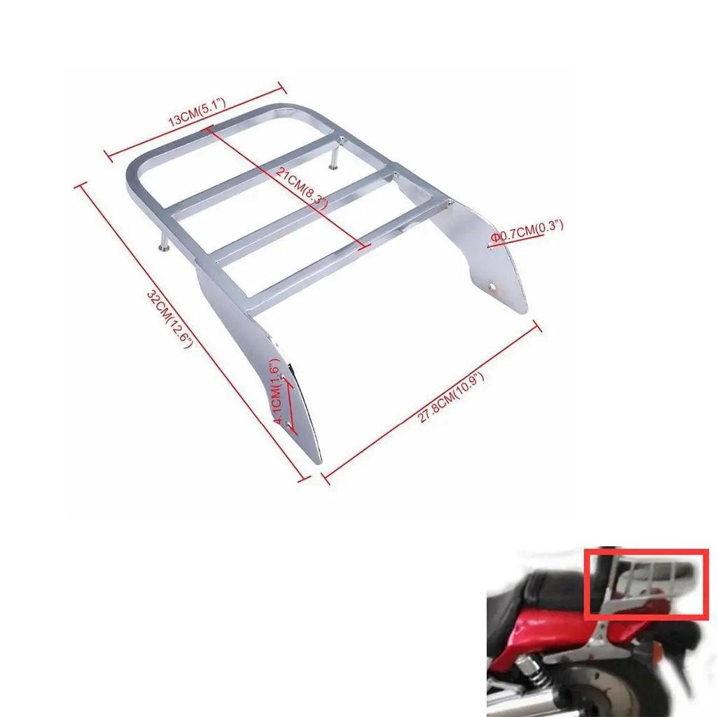 Motorcycle Luggage Rack, Rear Seat Support Shelf for Shadow VT750