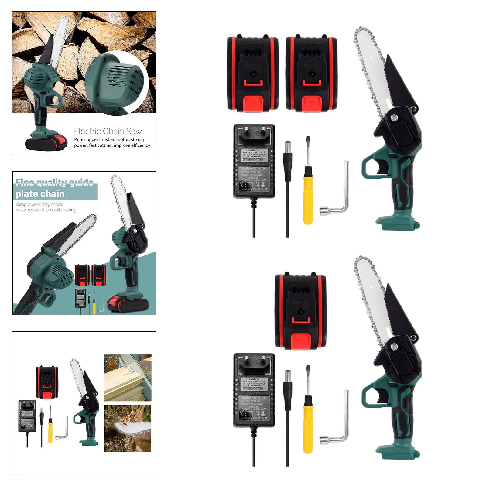 6 Handheld Mini Electric Tool Rechargeable Woodworking Cutter with Battery for Logging Trimming Pruning Garden