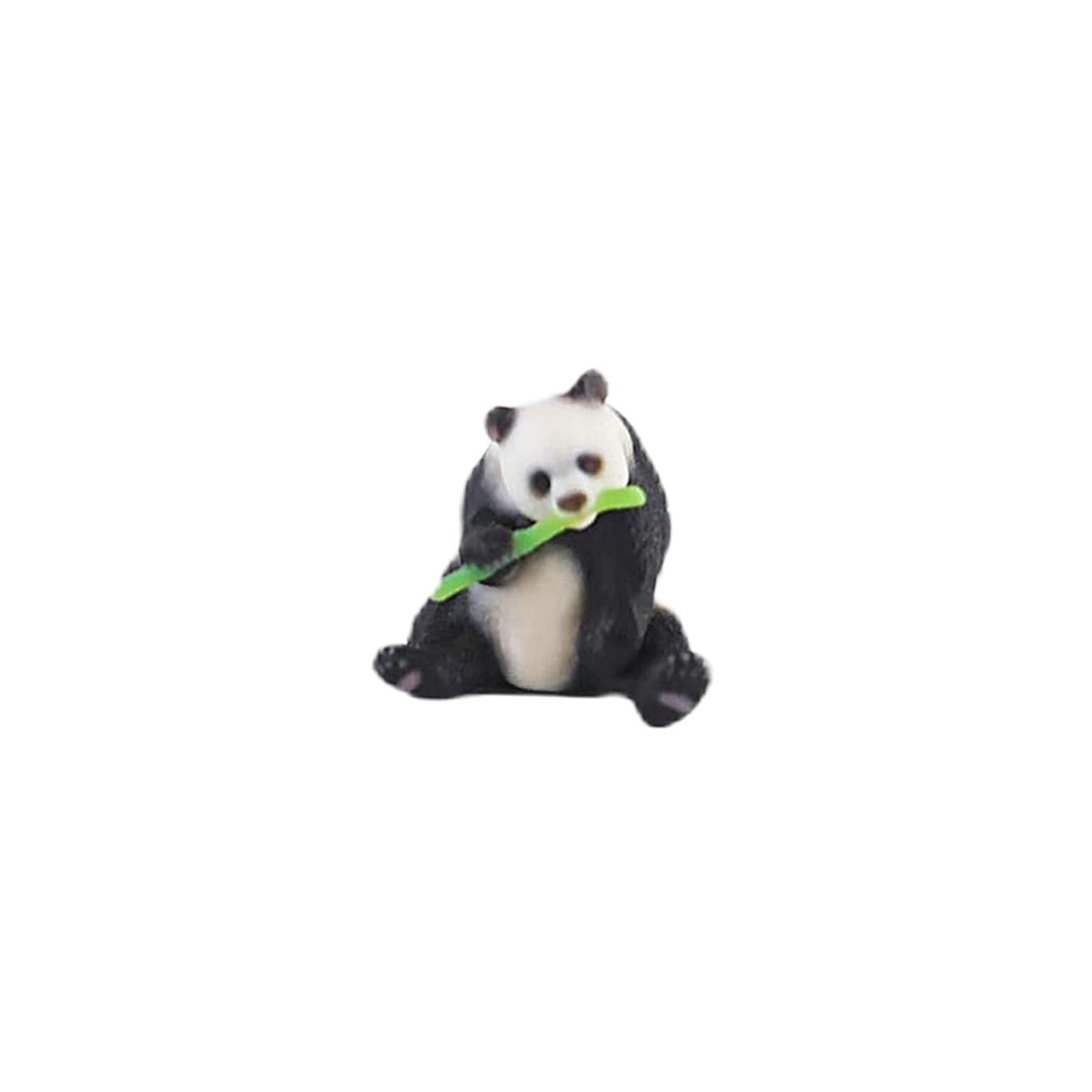 Miniature Resin Pandas 1/87 DIY Crafts Handpainted DIY Miniature Scenes Dollhouse Cake Toppers Ornament Accessories