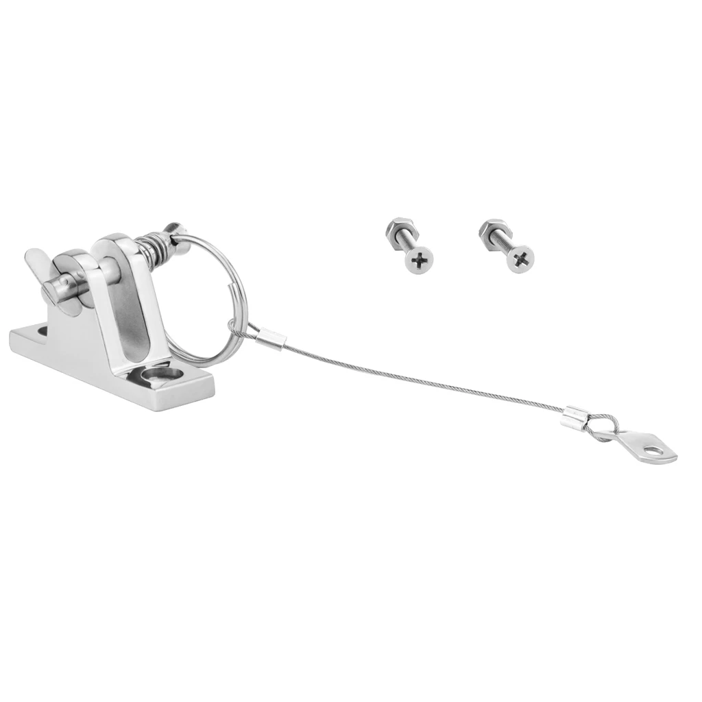 Hinge & Lanyard Qui Release Pin Boat Bimini 16 Stainless Steel