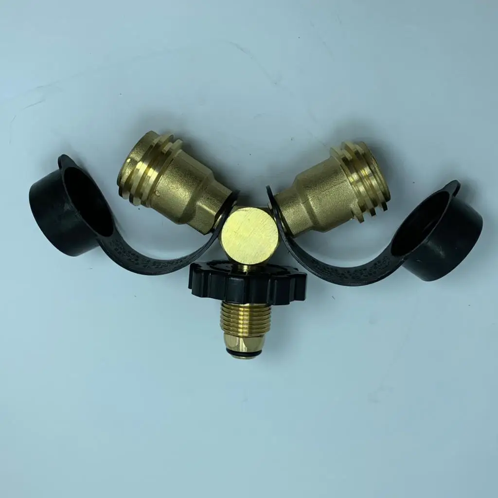 Propane Adapter POL to QCC Propane Splitter Propane Gas Splitter Tee Gas Adapter Grill Connector