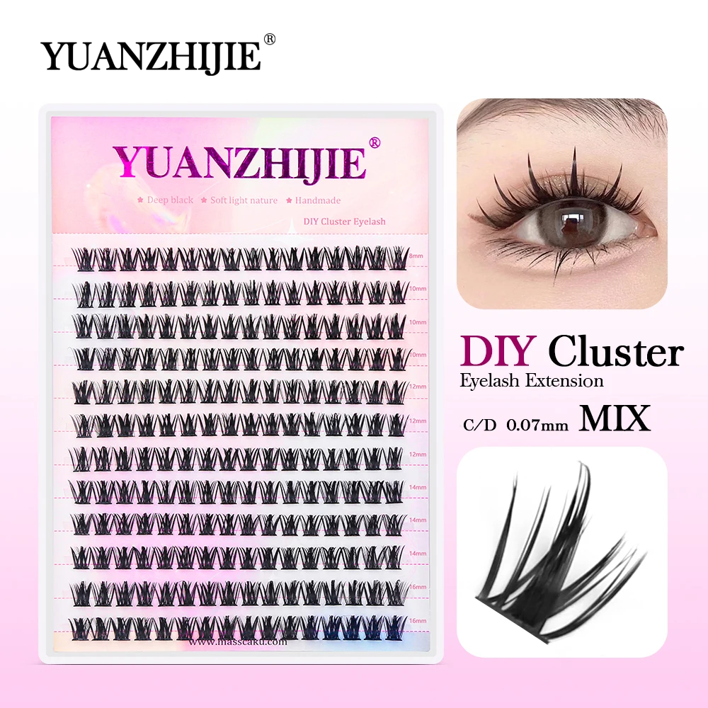 Best of YUANZHIJIE 144pcs Premium DIY Cluster Eyelash Extension Fluffy Natural Segmented Individual Faux Mink Lashes Professional Makeup Reviews & Tips