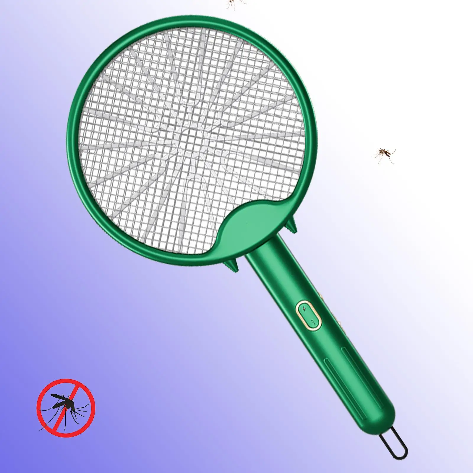 Mosquito Zapper Racket Fly Swatter Repellent Lamp Electric Mosquito Racket Folding Rechargeable for Bedroom Patio Office Kitchen