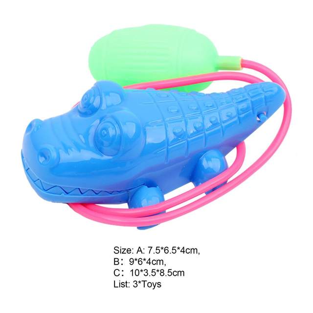 3Pcs Jumping Frog Toy Funny Line Control Plastic Air Powered