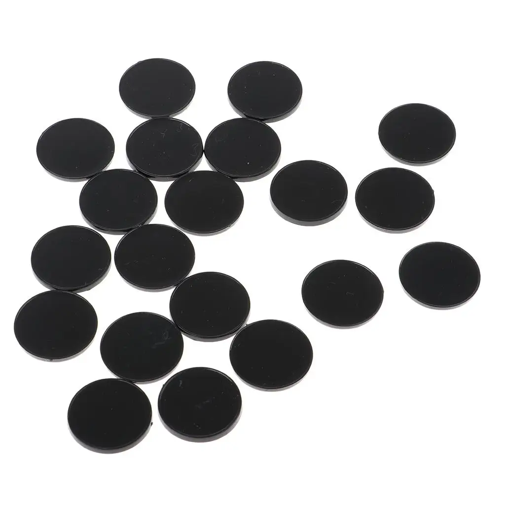 22mm round miniature model bases for tabletop gaming miniatures or other wargames, pack of 20