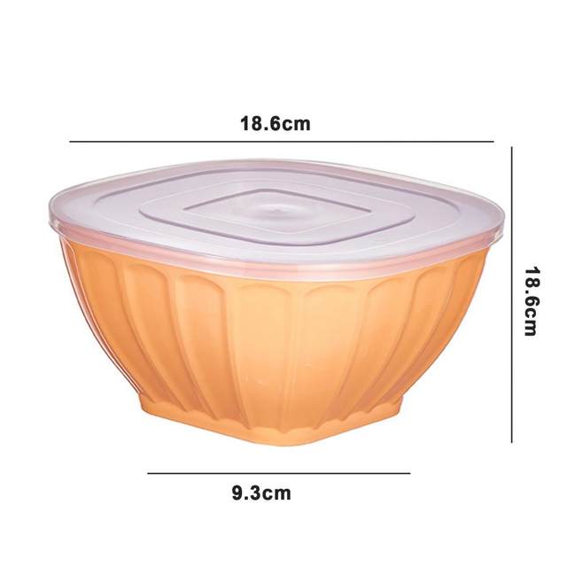 Stackable Square Plastic Bowl with Lid Large Opening Space-saving Meal Prep  Salad Bowl Kitchen Supply - AliExpress