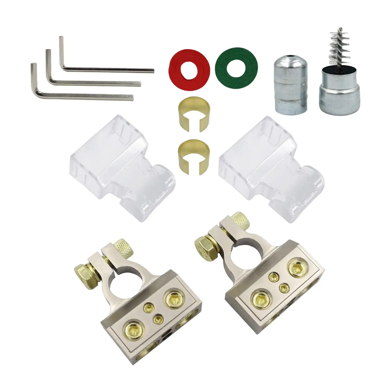 Battery Terminal Connector Kits with Cleaning Brush with Washers for Bus Widely Use Direct Replaces Easy to Install