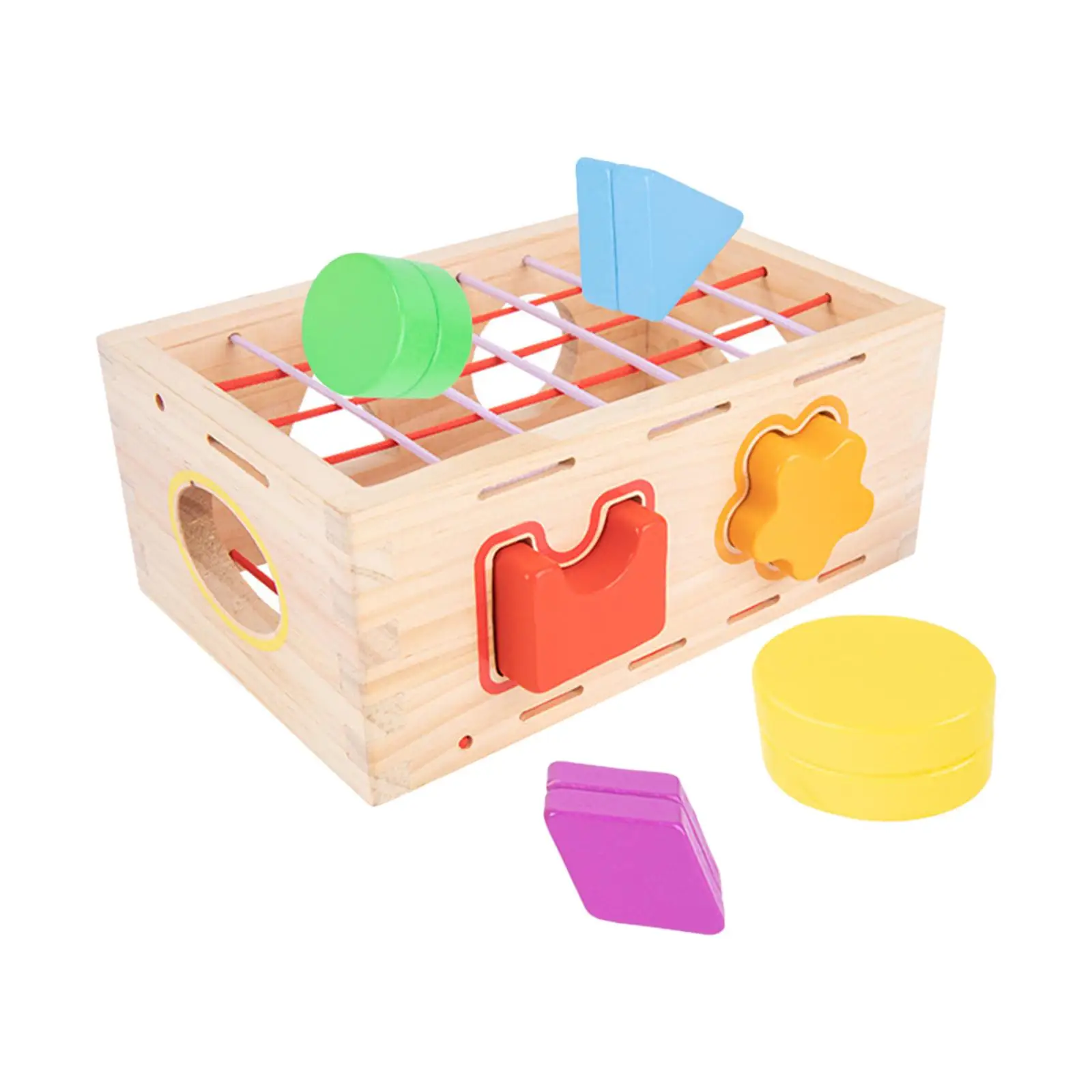 Shape Sorting Cube Montessori Colorful Plug-In Box Classic Color Sensory Cognition Sensory Bin Gift for 1-2 Year Old Boy Girl