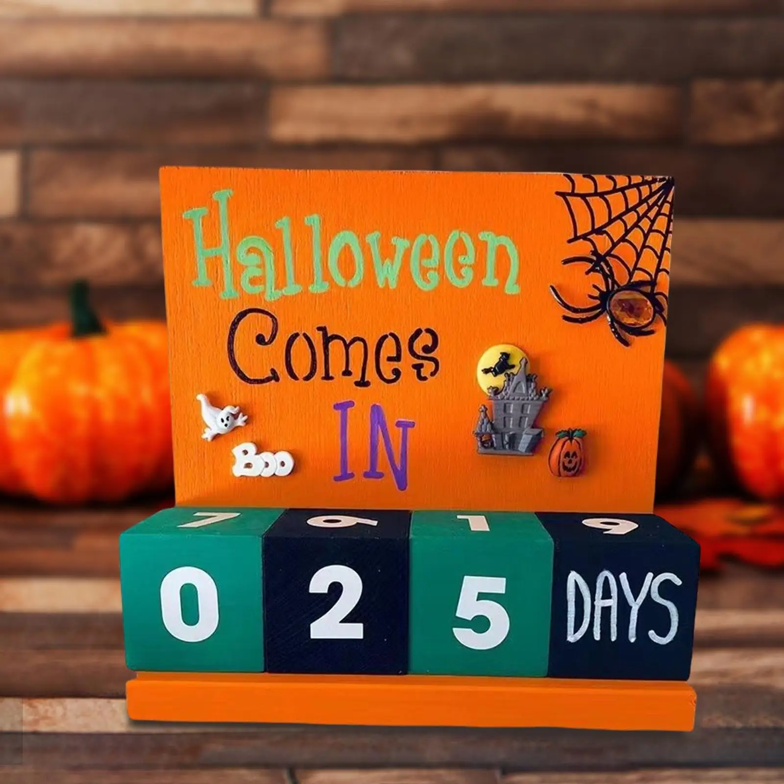 Wooden Advent Calendar Halloween Bedroom Festival Countdowns Calendar Block