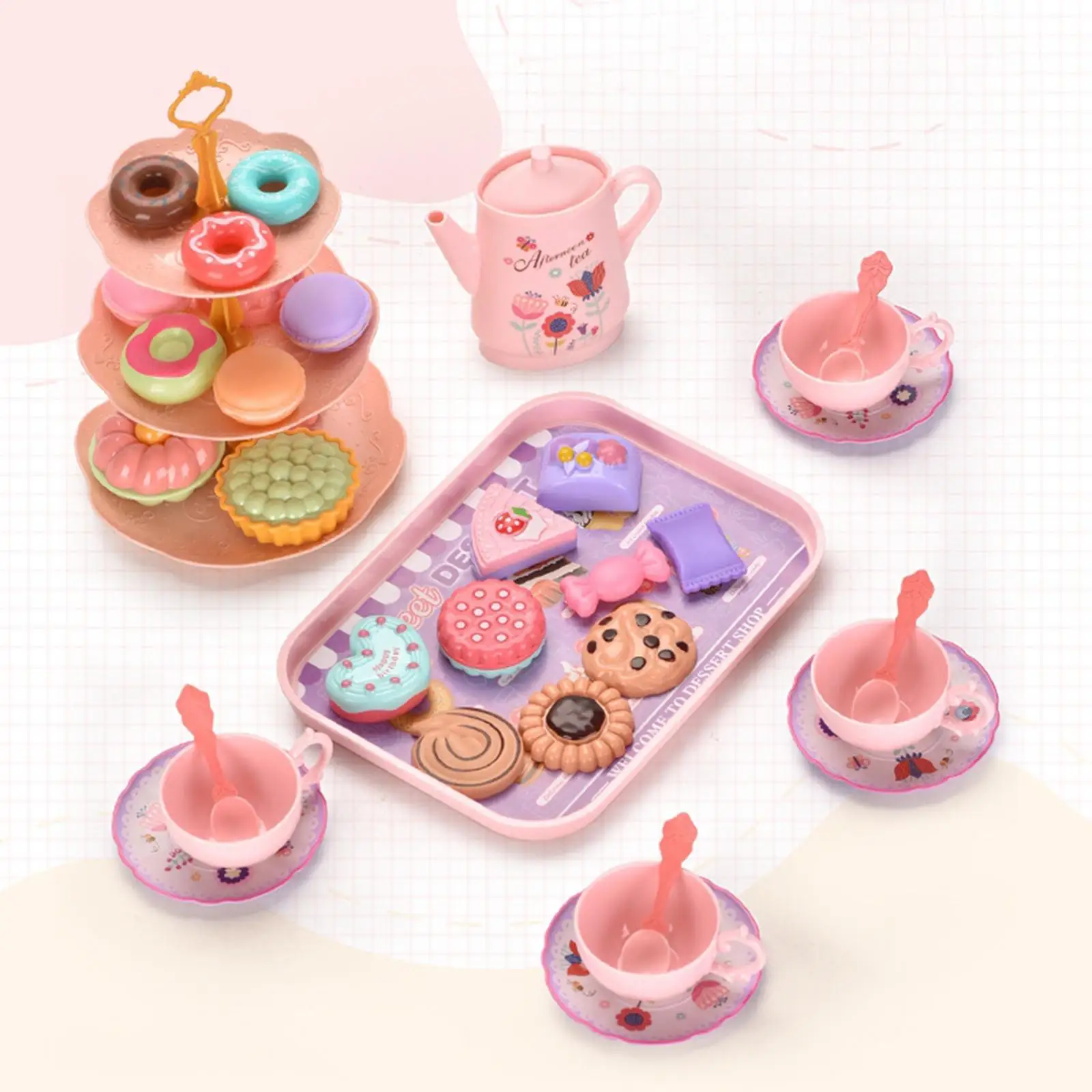 Play House Kitchen Afternoon Tea game Simulation Tea Cake Set for Boys