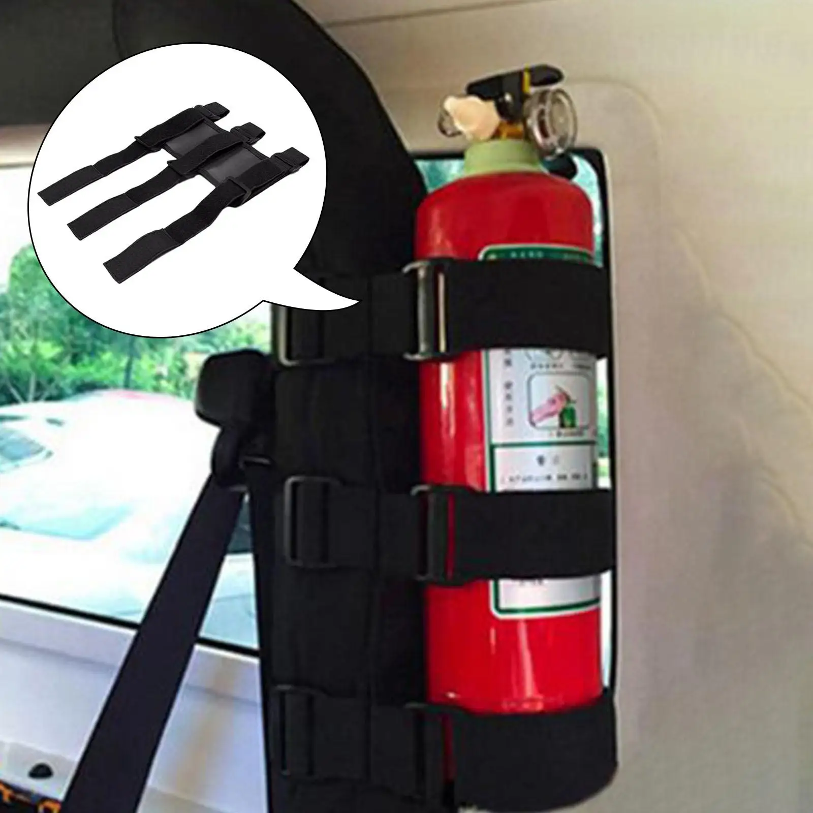 Fire Extinguisher Holder Accs for Jeep Roll Bar Mount Strap for Truck UTV