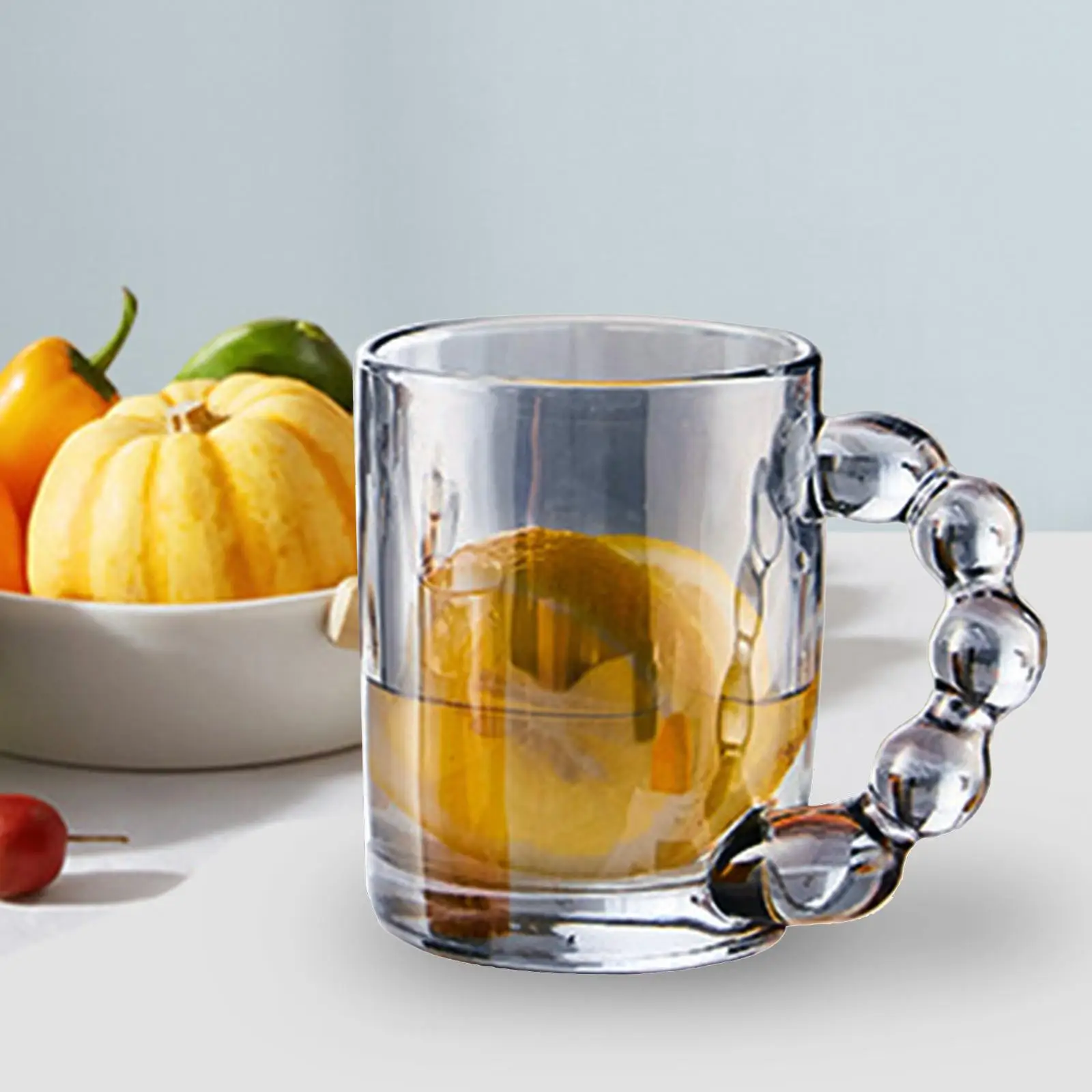 Clear Glass Water Cup with Handle Tea Cup Coffee Mug Novelty Glass Cup with Handle for Club Party Milk