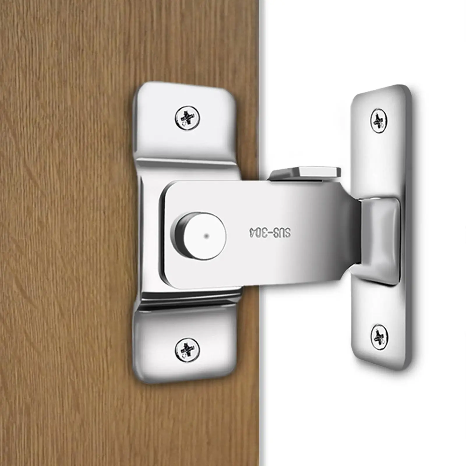 Stainless Steel Barn Door Lock Toilet Door Latch Right Angle Sliding Door Buckle Door Hardware Home Improvement
