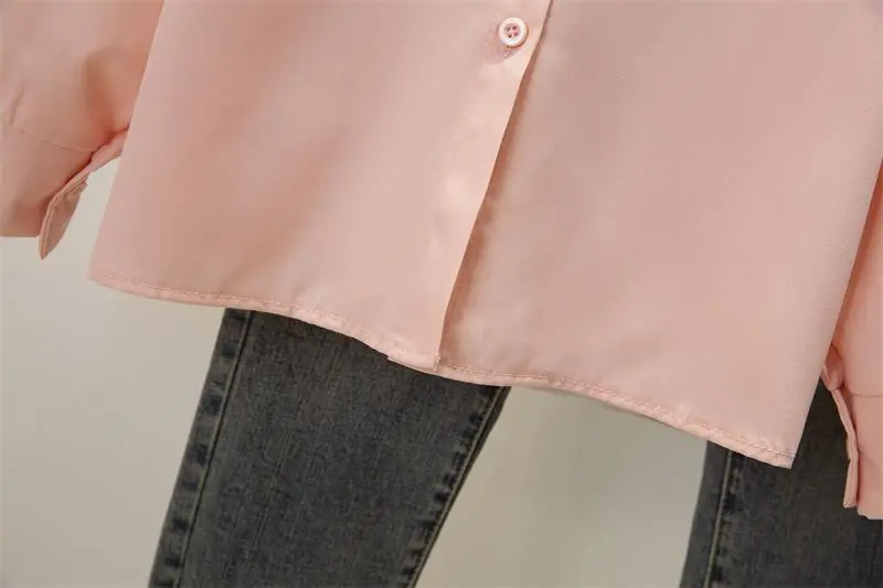 Frühling Herbst Chiffon hemd Frauen hemden Mode weibliche Langarm lose feste lässige Bluse Tops Büro Dame Hemden S-4XL – Detail 15