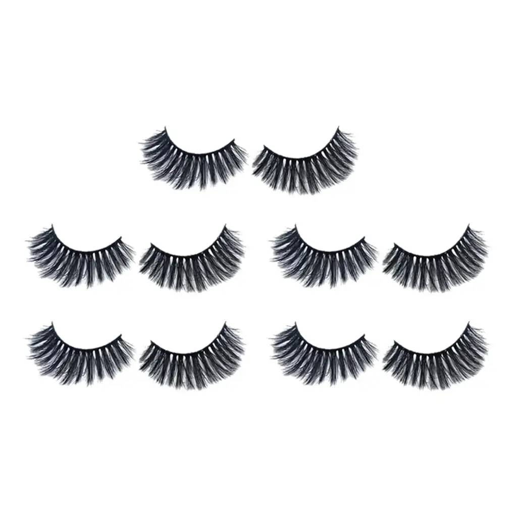 Adhesive Reusable Fluffy False Eyelashes 3D Long Dramatic Lashes