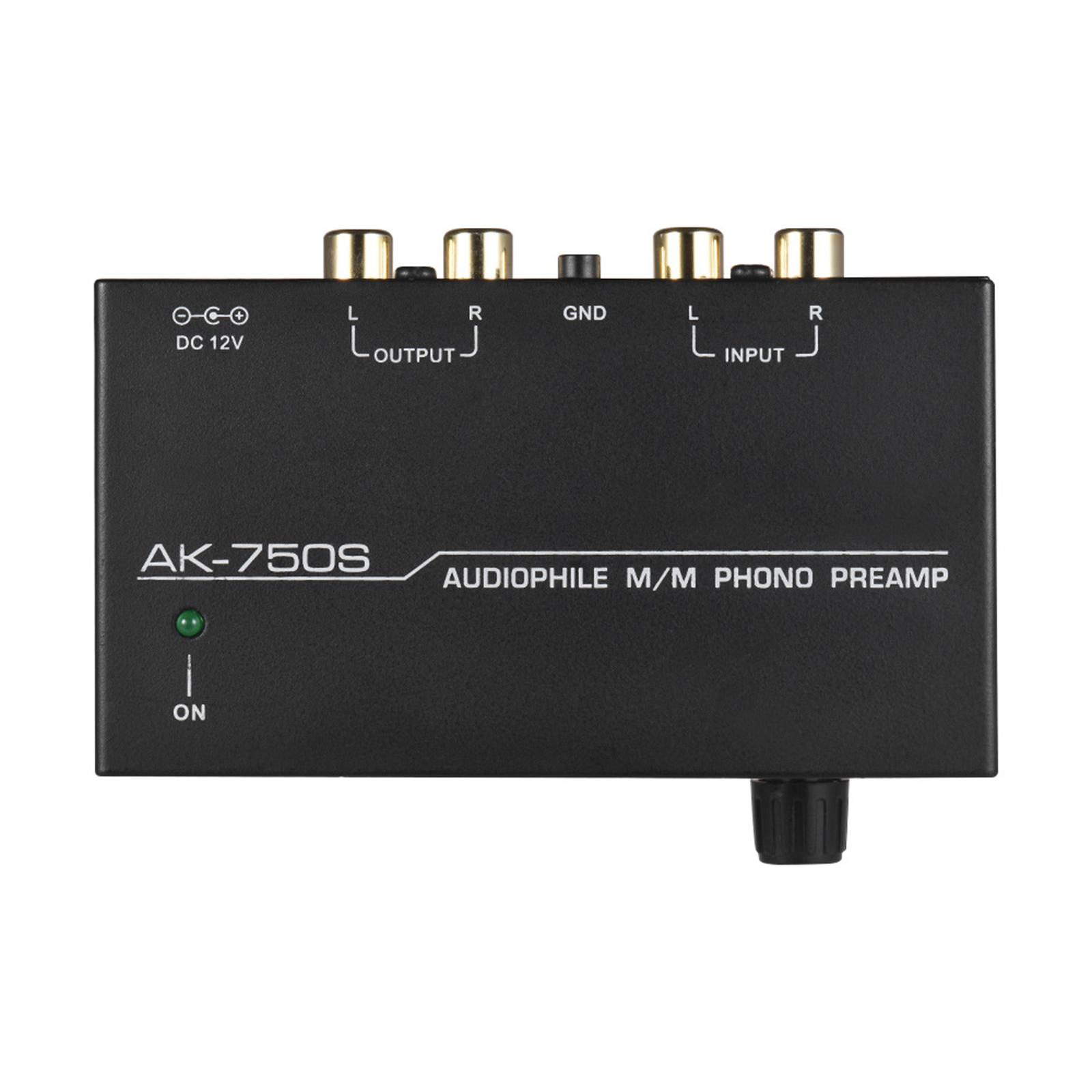 Phono Preamp Preamplifier US Standard Plug for Converting Phono Signal to Level Signal Accessory Compact Durable ,Black