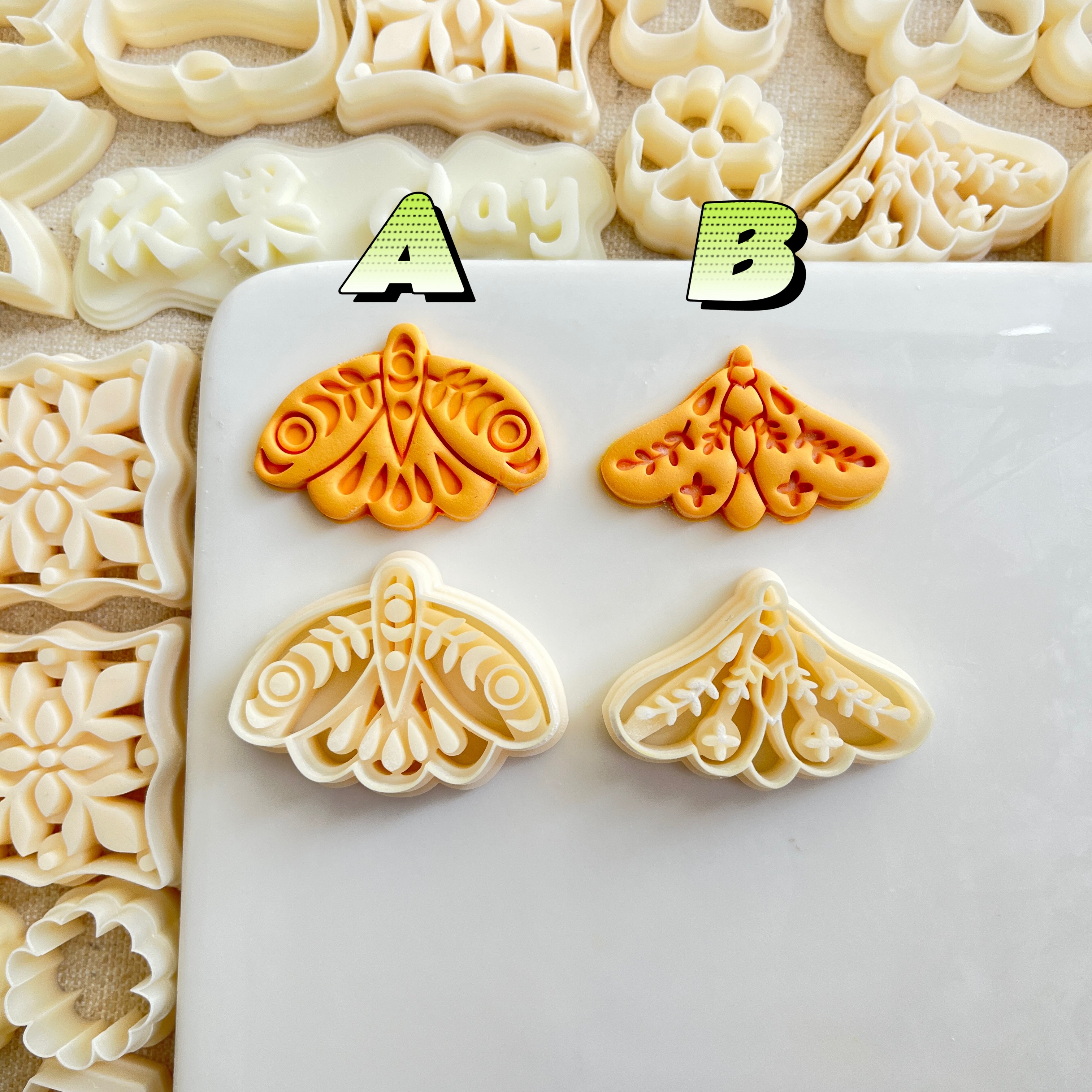 Description Picture 6 of itemButterfly Series Complex Exquisite Moth Shaped Clay Cutting Molds For DIY Earrings Jewelry Badge Making Polymer Clay Molds