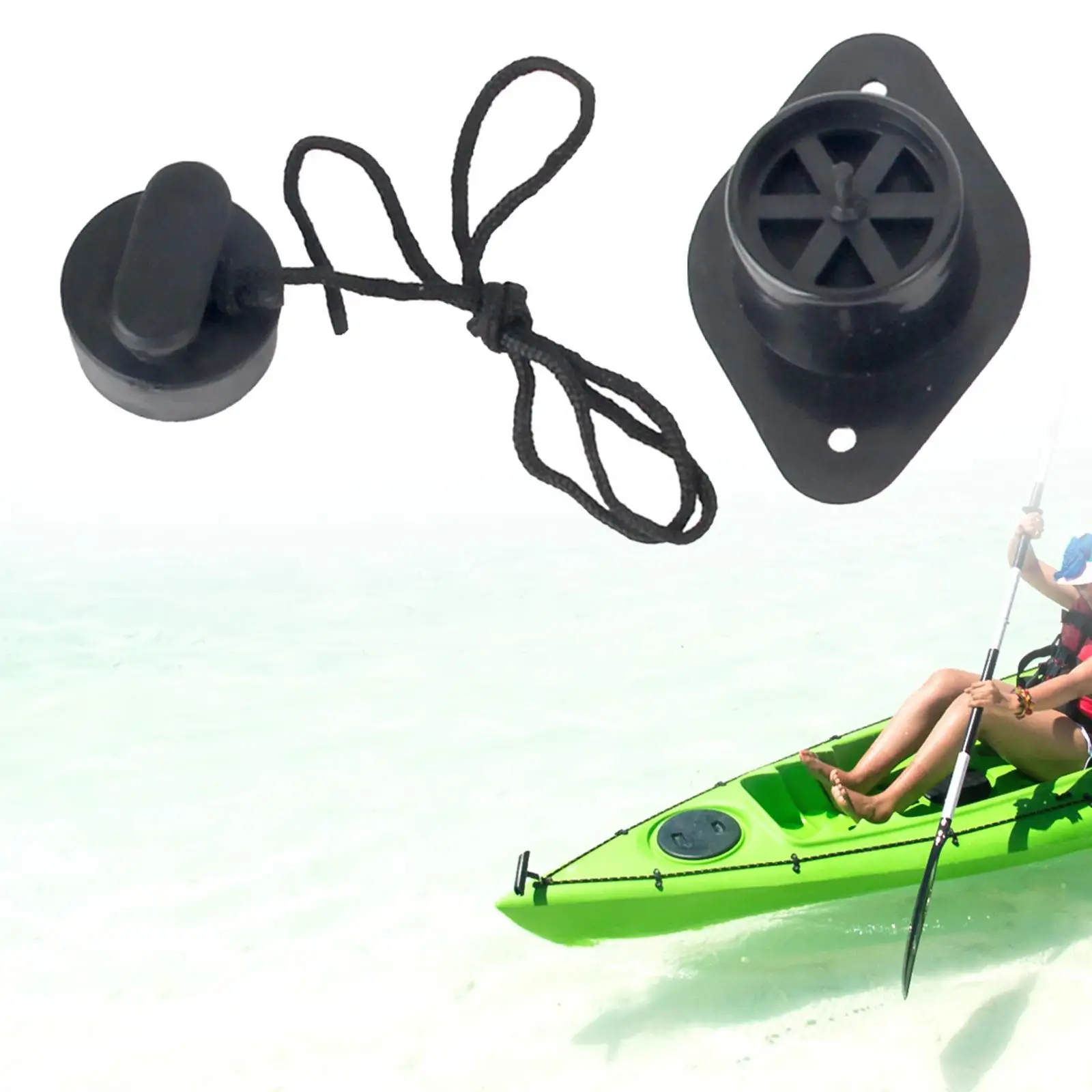 Inflatable Boat Drain Valve Black PVC Durable Kayak  to Operate