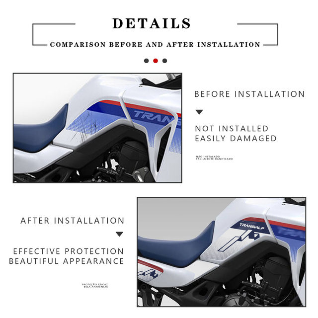 Adesivi 3D protezioni muso frontale moto compatibili con Honda Transalp 2023