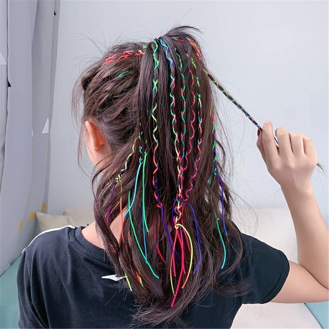 Hair Accessories for Girls Hair Braid Strings Hair Ties Colored Braiding  Hair Tinsel Rope Hair Wrap String Glitter Party Highlights Hairstyle 30pcs